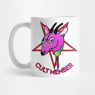 Cult member pink colorful goat Mug